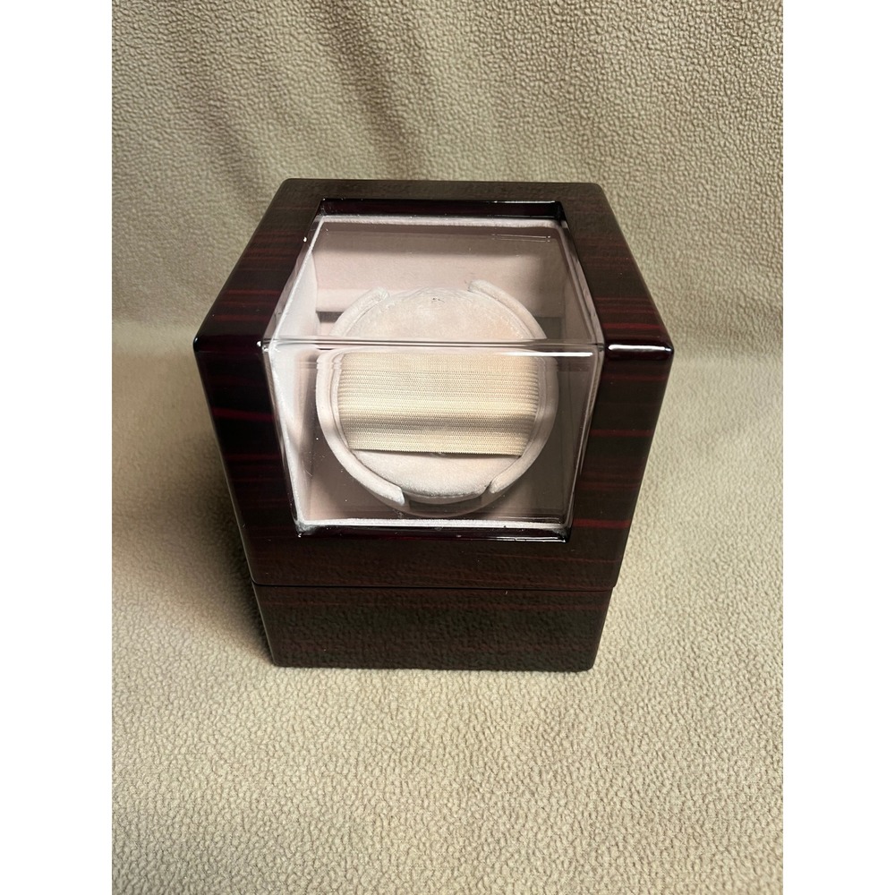 Chiyoda Single Automatic Watch Winder Mahogany Wood Gloss Finish Quiet Motor - Picture 3 of 16